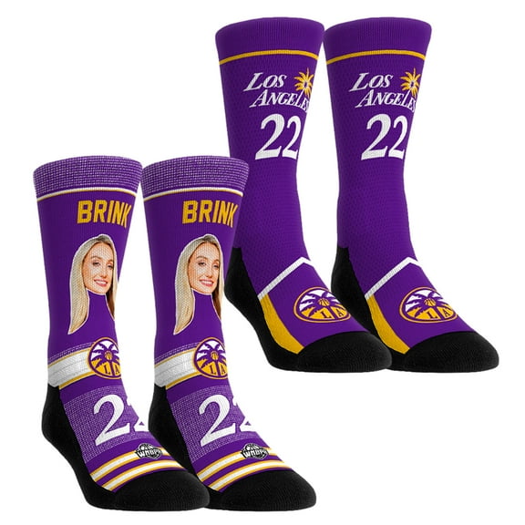 Unisex Rock Em Socks Cameron Brink Los Angeles Sparks Pro-Player Two-Pack Crew Socks Set