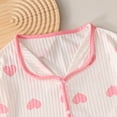 thumbnail image 5 of HBGVBA Toddler and Girl's Summer Set,2 Piece Casual Outfit,1-11 Years Heart Print Ice Silk Lapel Short Sleeve Set, 5 of 5