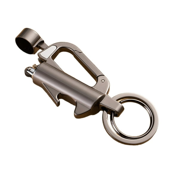 Black Multifunctional Keychain Lighter With 3 In 1 Design, Bottle Opener And Sturdy Metal For Outdoor And Daily Carry, 3.31X1.34X0.591In 0.0926Lb