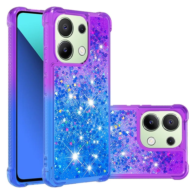 Funda para Xiaomi Redmi Note 13 4G Transparente con Brillos Carcasa Protectora Antigolpes con Glitter Brillante
