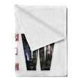 thumbnail image 2 of New York Soft Flannel Fleece Blanket, NY City Letters Designed with Famous Local Landmarks Art Print USA Theme, Cozy Plush for Indoor and Outdoor Use, 50" x 70", White and Multicolor, by Ambesonne, 2 of 5