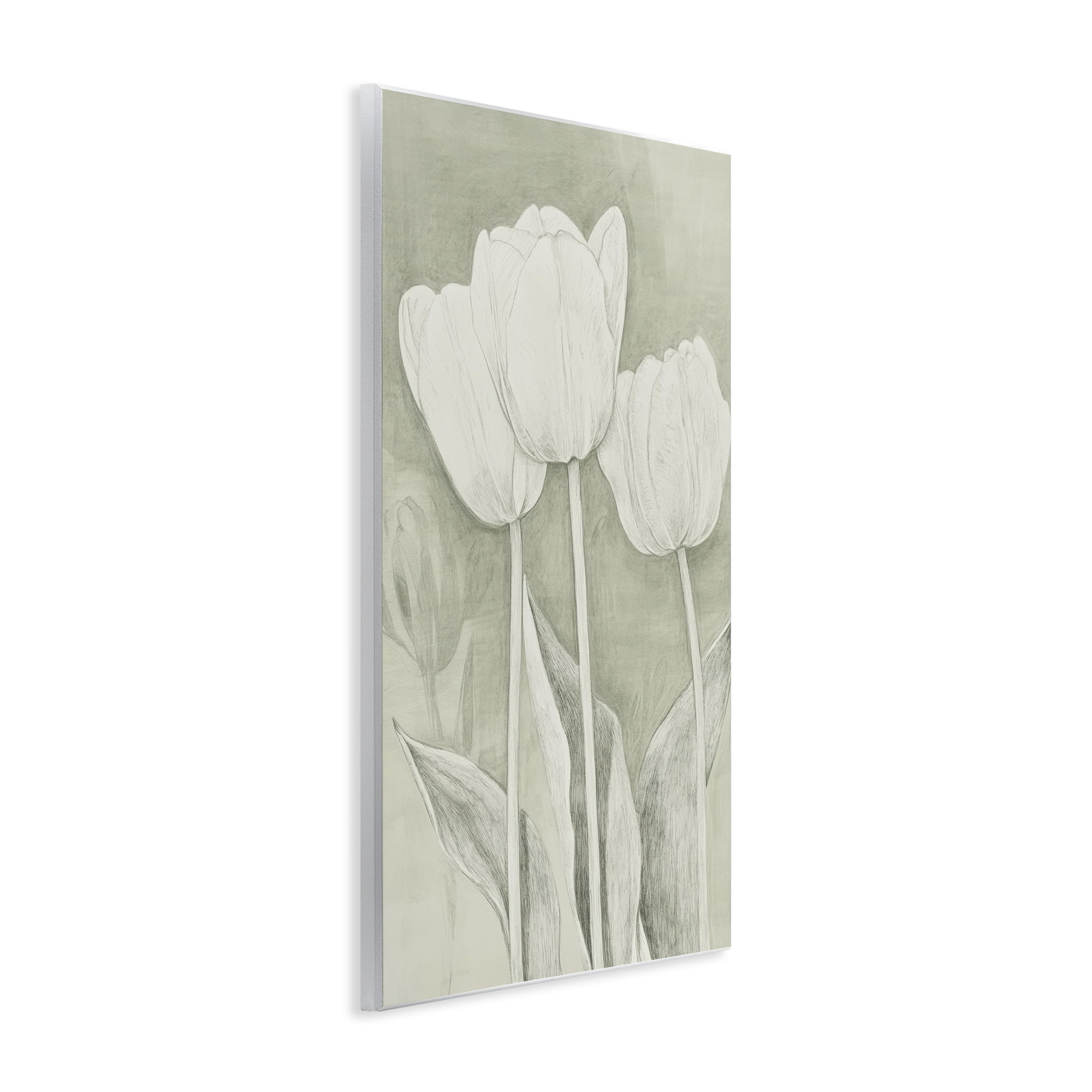 Stupell Industries Faded Tulips Pencil Sketch Wall Plaque Art, design by Petal Prints Design
