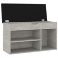 thumbnail image 2 of vidaXL Shoe Bench with Cushion Concrete Grey 80x30x47 cm Engineered Wood, 2 of 5