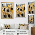 thumbnail image 4 of Designart "Nature's Leaf Essence in Yellow and Black I" Abstract Framed Wall Art - Modern Yellow Tachisme Entryway Framed Wall Art Print, 4 of 6
