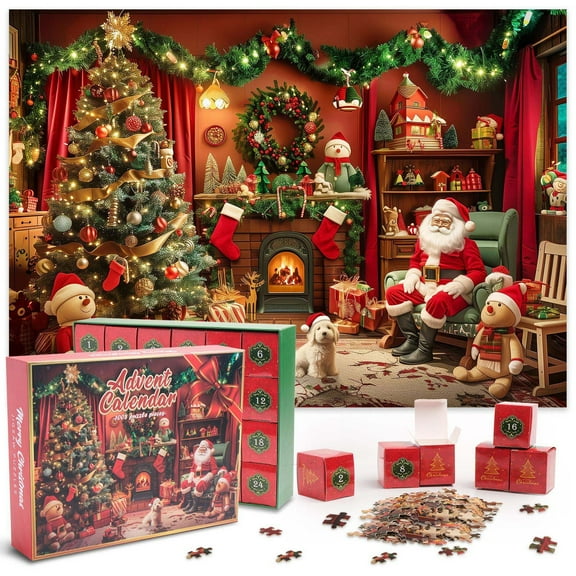 Hwkond Christmas Advent Calendar Christmas Puzzle Advent Calendar 24 Paper Countdown Box Snowman Christmas Countdown