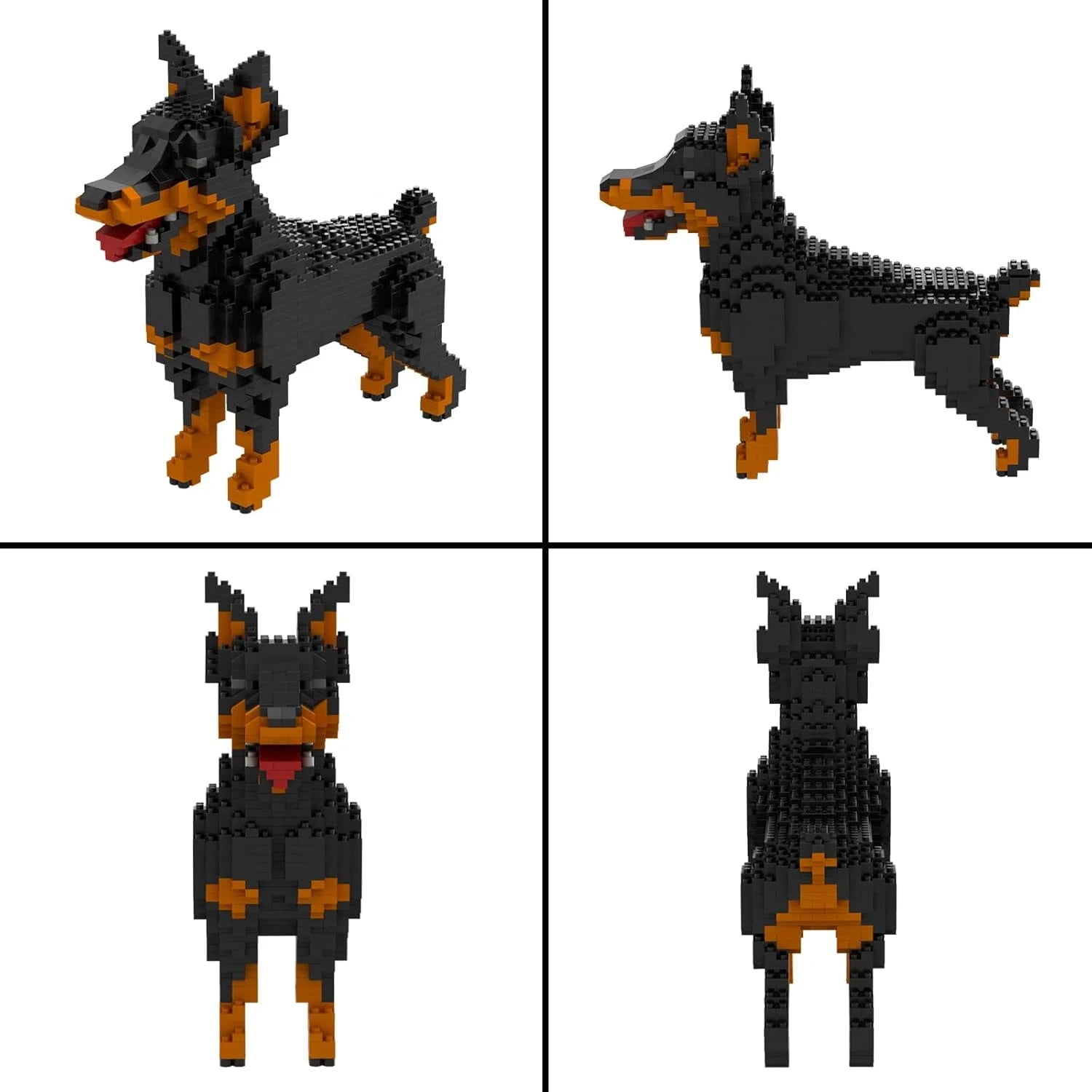 957 Pieces Micro Dog Building Blocks Doberman pinscher Mini Pet Building Toy Bricks DIY Mini 3D Building Toy Bricks Building Blocks Animal Set