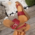 thumbnail image 2 of hlysgo Womens Flat Sandals with Arch Support Adjustable Straps Comfortable Summer Walking Casual Flip Flops Red 9, 2 of 6