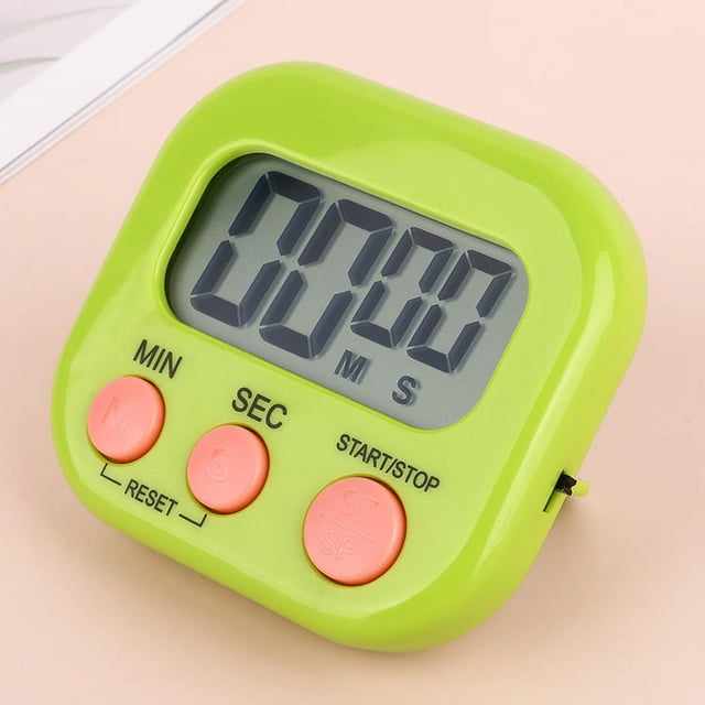 Temporizador magnético de cocina con pantalla LCD grande (verde), temporizadores para cocinar, estudiar, alarma fuerte y temporizador de cuenta regresiva