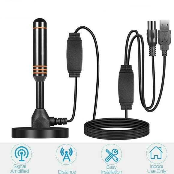 MesaSe Antenne TV Numérique HD Skywire d'Intérieur HDTV 1080P 4K Câble Coaxial 16 Pieds Autonomie de 200 Miles