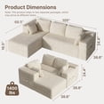 thumbnail image 5 of Sectional Sofa, Asofer 105" L-Shape Modular Couch With Corduroy Fabric for Living Room, Free Assembly, Beige (Left Facing Chaise), 5 of 11
