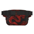 thumbnail image 3 of Easygdp Red Dragon On Black Fanny Packs for Women Men, Belt Bag, Fashion Crossbody Bags, for Workout/Running/Hiking, 3 of 9