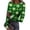 Green, variant on ASDFVBKG St Patrick's Day Patterned T-Shirts for Women Y2k Crew Neck Basic Long Sleeve Slim Fit Shirts Ribbed Knit Lucky Shamrock Comfortable Pullover Tops Dark Green XL