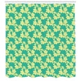 thumbnail image 3 of Floral Shower Curtain, Botanical Fantasy Pattern of Summer Tone Flowers in Full Blossom, Fabric Bathroom Set with Hooks, 69W X 75L Inches Long, Sea Green and Pale Yellow, by Ambesonne, 3 of 3
