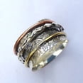 thumbnail image 2 of Sterling Silver Anxiety Spinner Ring: Handmade Meditation Fidget Jewelry, 2 of 5