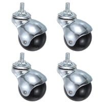 2 Inch Ball Caster Wheels, 4 Pack Threaded Stem Caster, Silver Tone ...