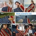 thumbnail image 5 of Vintage American Flag Cooling Blanket, Lightweight Breathable Summer Throw Blanket with Double Sided Cold Effect,Blue Star Red Striped Wooden Picnic Beach Blankets Bed Sheet for Hot Sleepers 30"x40", 5 of 8