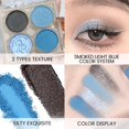 thumbnail image 4 of ZHAOCHENG Paleta de sombras de ojos con purpurina, 4 colores, azul marino, brillante, con destellos, azul brillante, resistente al agua, azul real, sombra de ojos azul brillante (04), 4 of 5