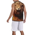 thumbnail image 2 of Pofeuu Cool Fire Lion Print Basketball Jersey, Shirts for Men Youth Basketball Jersey Crew Neck-4X-Large, 2 of 6