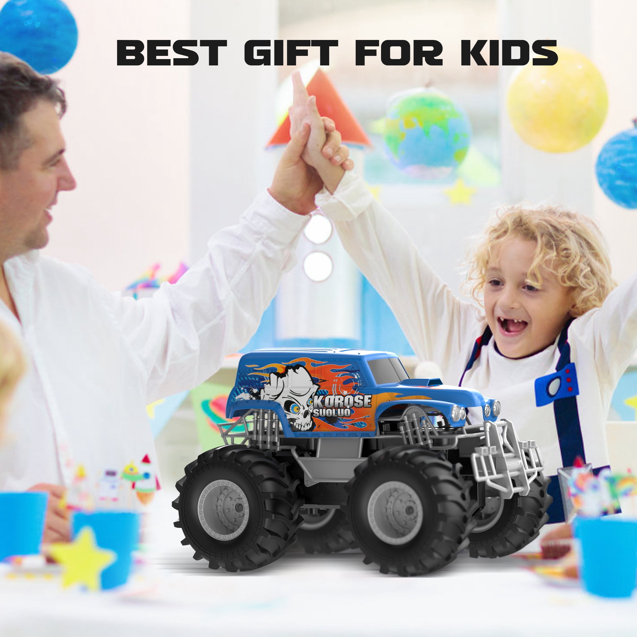 Amphibious Remote Control Car Toys for Boys Girls 2.4GHz 1:16 All Terrain Off-Road RC Car Waterproof RC Monster Truck Kids Pool Toys Remote Control Boat Gifts for Christmas