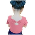 thumbnail image 4 of Sopiago Toddler Girl Cotton Short Sleeve T Shirts Baby Criss Cross Back Shirts Crewneck Summer Tops for Girls Tee Shirts Watermelon Red,6-12 Months, 4 of 5