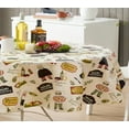 thumbnail image 3 of Ivory Italian Bistro Chef 60 x 84 inch Oval Vinyl Holiday Tablecloth with Flannel Backing, 3 of 7