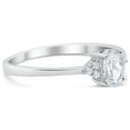thumbnail image 3 of Art Deco Oval Engagement Ring CZ 925 Sterling Silver Size 11, 3 of 7
