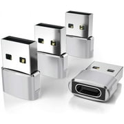 Peralng 4-Pack USB C Female To USB Male Adapter,Type A Charger Block Cable Plug Converter