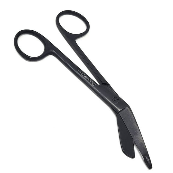 Full Black Lister Bandage Scissors 5.5" (14cm), Stainless Steel