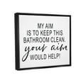 thumbnail image 3 of Stupell Industries Bathroom Aim Humorous Typography Washroom Signage Graphic Art Jet Black Floating Framed Canvas Print Wall Art, Design by Lettered and Lined, 3 of 5