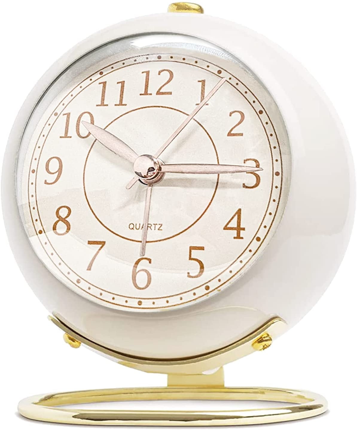JUSTUP Small Table Clocks, Classic Silent NonTicking Tabletop Kids