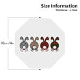 thumbnail image 3 of Honeii Cute Bunny Print Leather Coaster Set of 6, Ideal for Safeguarding Your Furniture from Drinks Spills and Effortless Cleanup,Octagon, 3 of 7