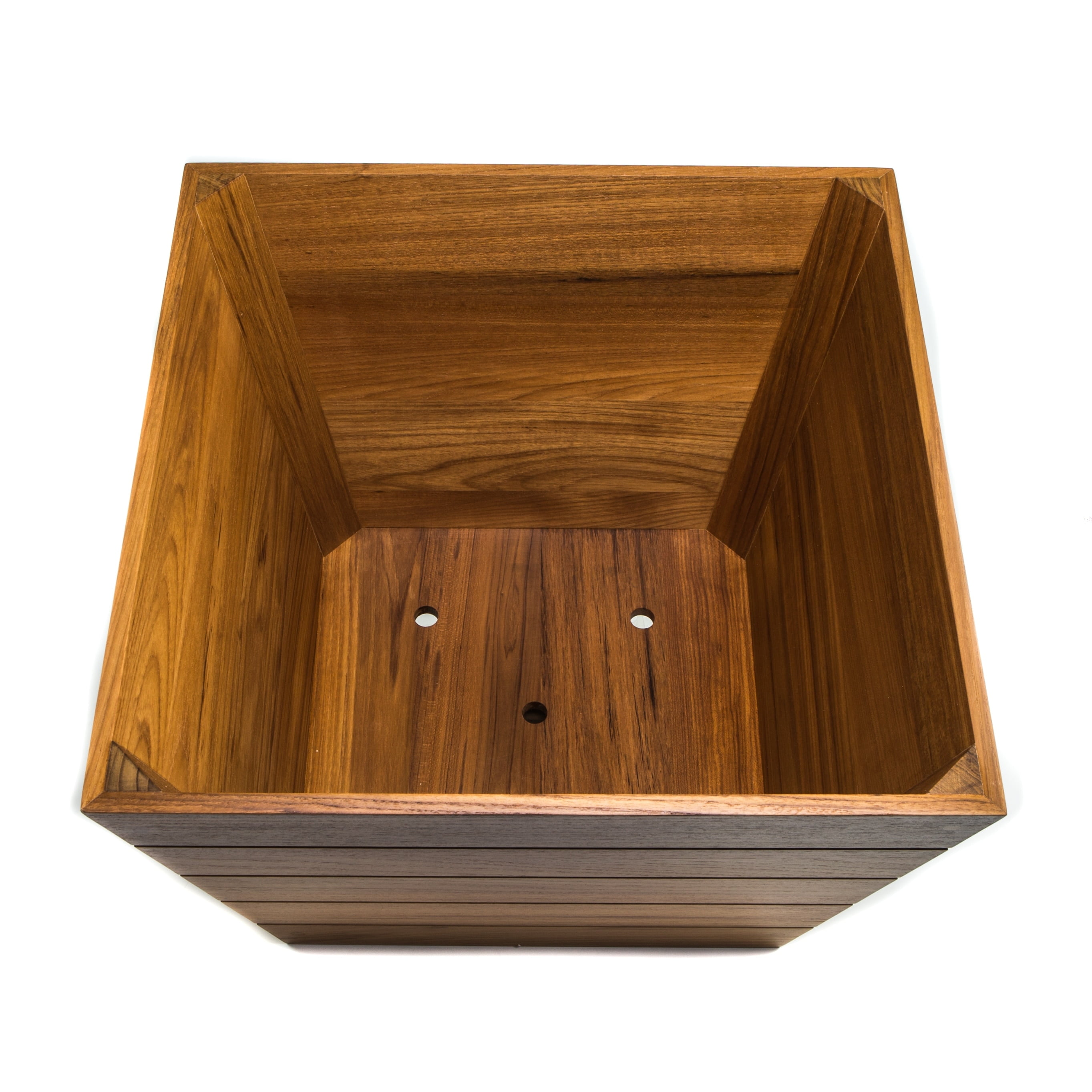 Medium Teak Planter Box - 19" W x 14" H x 19" D