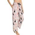 thumbnail image 2 of Naloa White And Black Rabbit Print Women’s Ultra-Soft Comfy Pajama Lounge Pants with Pockets & Drawstring, 2 of 8
