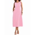 thumbnail image 2 of Women's Dresses Long Sundresses Plaid Striped Pockets Maxi Dress for Summer Casual Beach Vacation Pink XL, 2 of 9
