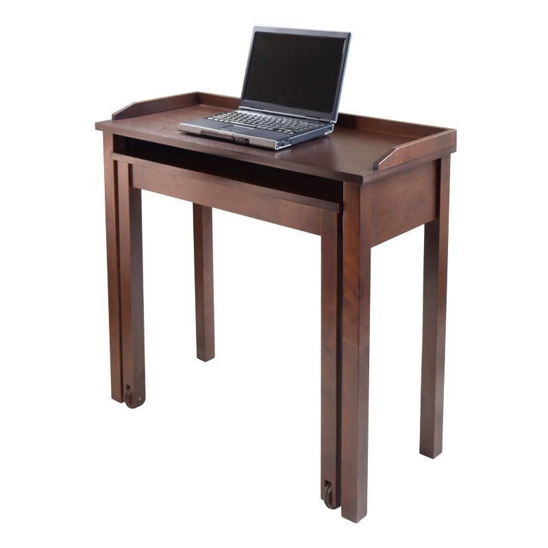 Winsome Kendall Expandable Pull Out Computer Desk in Antique Walnut