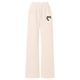 thumbnail image 7 of DJDLJWCJ Teen Girls Wide Leg Sweatpants Winter Warm Elastic Waist Drawstring Baggy Pants Side Pocket Athletic Pants Beige Size 14, 7 of 7