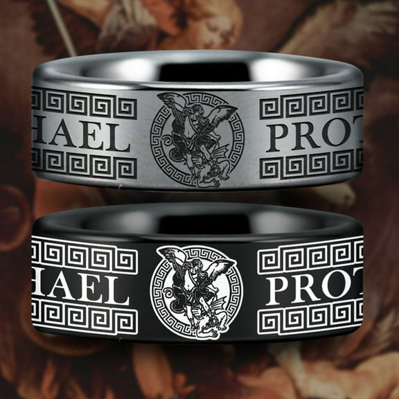 St. Michael Tungsten Carbide Ring