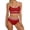 a69-Red, variant on Women Push Up Bikini Set Knot Front Underwire Swimsuits Low-Rise Bathing Suit(L,Red)