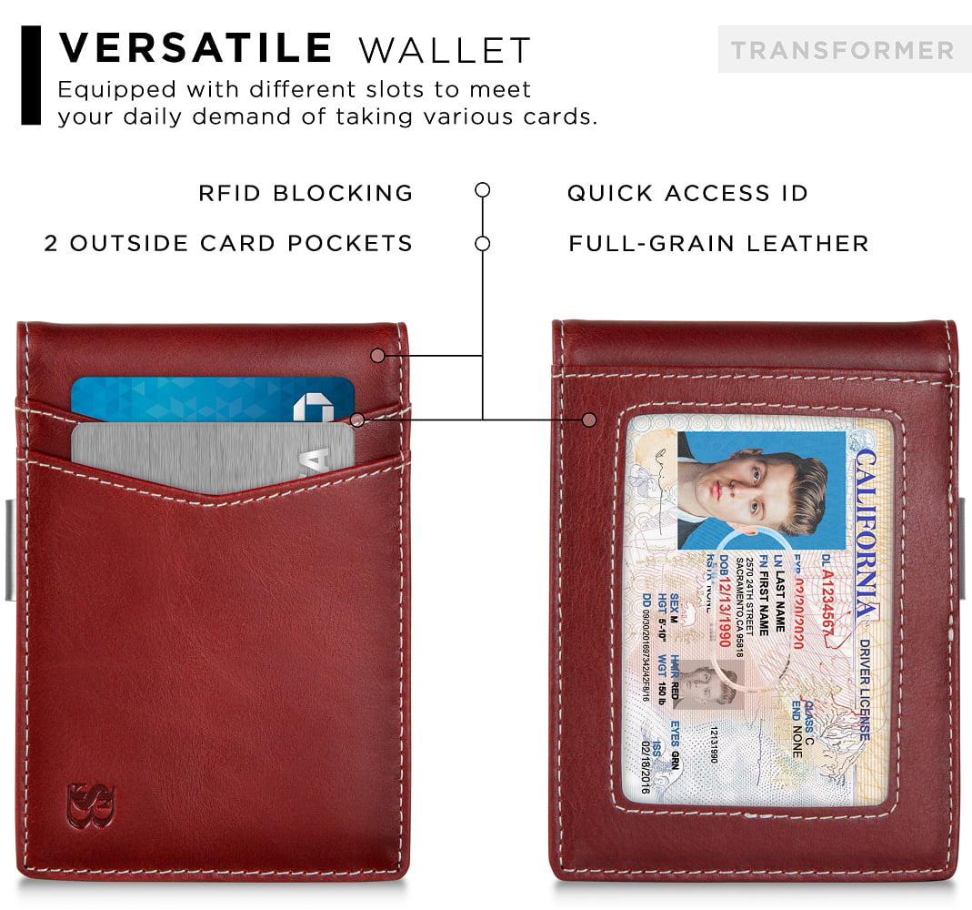 Serman Brands Money Clip Wallet, Mens Wallets slim