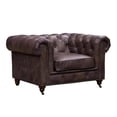 thumbnail image 2 of Crafters and Weavers Craftsman Mission 47" Leather Sofa in Brown, 2 of 5