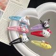 thumbnail image 2 of Sanrio Kawaii BB Clip Anime Hello Kitty Kuromi My Melody niños niñas horquilla Clip moda lindo accesorios para el cabello regalos, 2 paquetes, 2 of 4