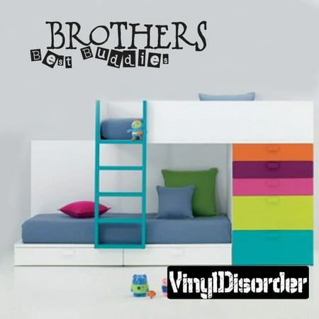 Brothers best buddies blocks Child Teen Vinyl Wall Decal Mural Quotes Words CT036BrothersVII 36 (Best Paint For Cinder Block)