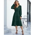 thumbnail image 6 of Women's Spring Dress, Long Sleeve Mini Tunic Casual V Neck Wedding Guest Dresses, 6 of 7