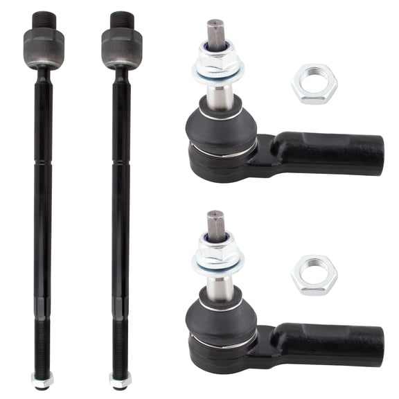 BOXI 4pcs Front Inner Outer Tie Rod End Links Fit for Dodge Ram 1500 2006 2007 2008 2009 2010 / for Ram 1500 2011-2012 - 5 Lug Models Only | EV800098 ES80574