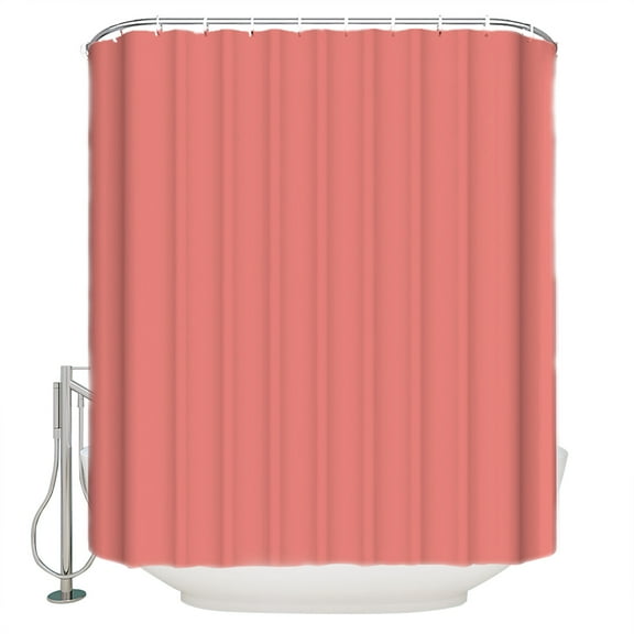 Peach Solid Shower Curtain, 72" x 72", Waterproof Bathroom Curtain Washable Shower Curtain Set with 12 Hooks