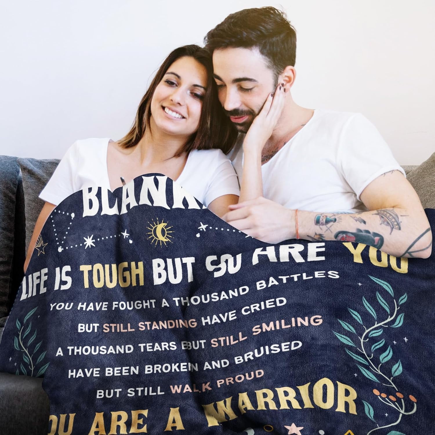 Cancer Care Gifts for Women, Get Well Soon Gifts Blanket for Her Him, Cancer Fighter Inspirational Quote Chemo Patient Gift - Meaningful Caring Message Battle Blanket