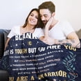 thumbnail image 6 of Get Well Gifts Blanket for Her Him, Cancer Care Gifts for Women Men, Cancer Fighter Inspirational Quote Chemo Patient Gift - Meaningful Caring Message 50''x 60'', 6 of 8