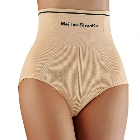 Gvdentm Tummy Control Shapewear Panties for Women-High Waisted Body Shaper Underwear Seamless Shapewear Panty Girdle(Beige XL)