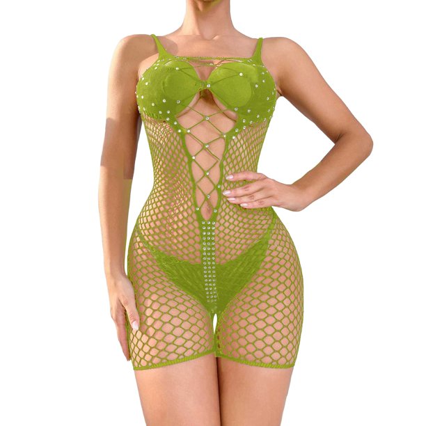 Gibobby Conjunto de lencería Sexy Lencería sexy para mujer, ropa interior sexy, lencería para mujer(Verde, Talla única)