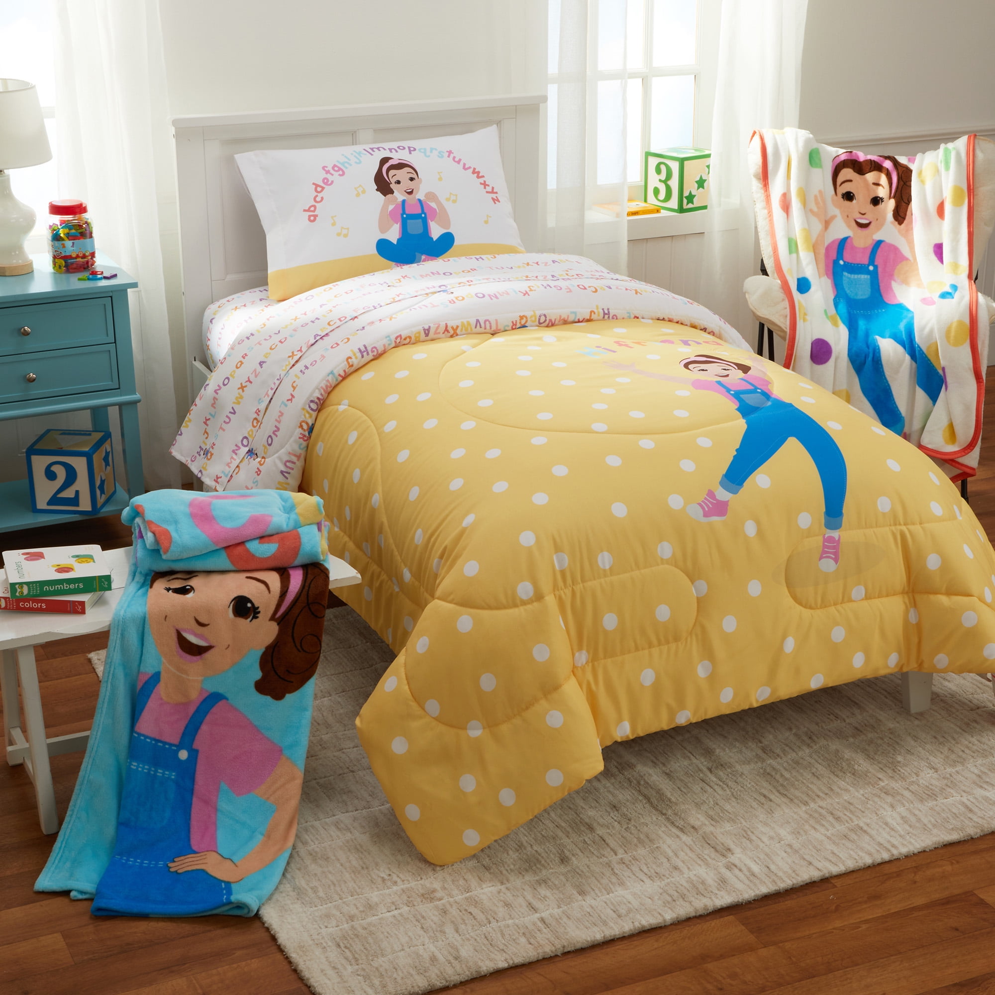 Ms. Rachel Kids Comforter and Pillowcase, 2-Piece Set, Twin/Full, Reversible